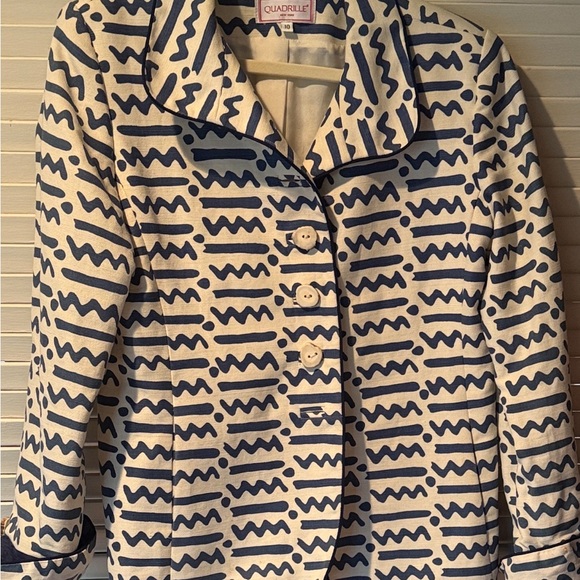Stylish Navy and White Women's Jacket - Picture 5 of 6